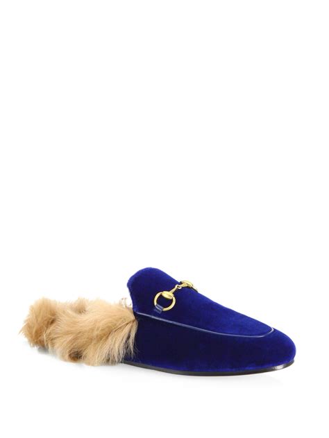 gucci princetown velvet fur|princetown Gucci mules.